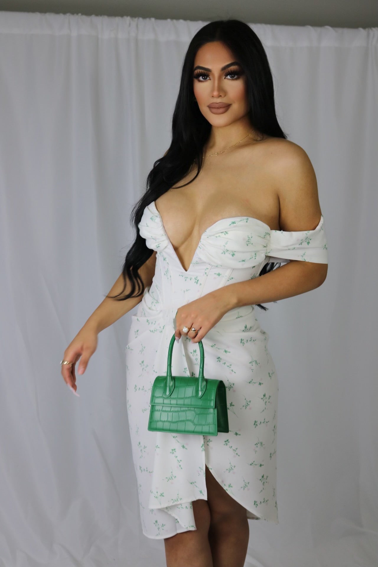 white floral dress